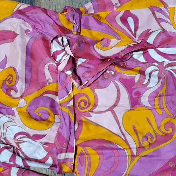 Trina turk × banana republic bright abstract pink orange dress silk blend - Picture 3 of 6